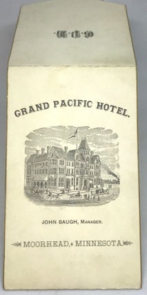 Item #1115 [MENU] Grand Pacific Hotel - John Baugh, Manager; MOORHEAD, MINNESOTA