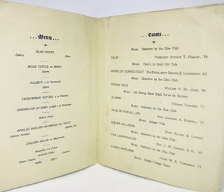 [MENU] Annual Dinner of The Yale Alumni Association of Hartford at The Allyn House; Friday Evening, January 26th, 1900