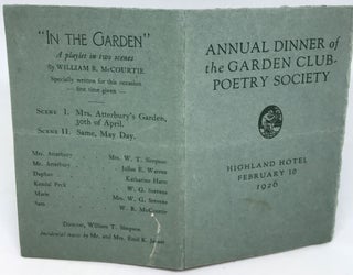 Item #1860 [MENU] Annual Dinner of the Garden Club-Poetry Society; Highland Hotel
