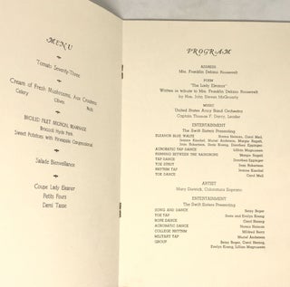 [PROGRAM] [MENU] Program of the Seventy-Three Club Banquet; In Honor of Mrs. Franklin Delano Roosevelt