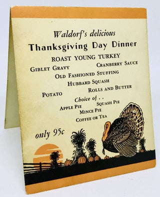 Item #2338 [MENU] Waldorf's delicious Thanksgiving Day Dinner