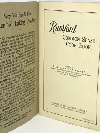 Rumford Common Sense Cook Book
