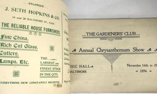 [PROGRAM] The Gardeners' Club... Annual Chrysanthemum Show; Music Hall - Baltimore, November 16th to 21st, 1896