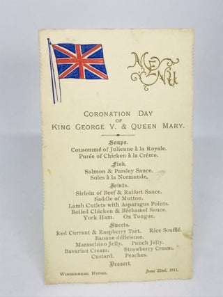 [MENU] Coronation Day of King George V. & Queen Mary; June 22nd, 1911