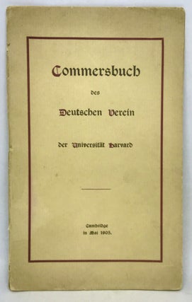 [PROGRAM -MENU] Abendbrot des Deutschen Vereins der Universität Harvard; (Dinner of the German Association the University Harvard)