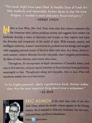 How to Love Wine; A memoir and manifesto