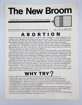 The New Broom; A Legislative Newsletter for Massachusetts Women