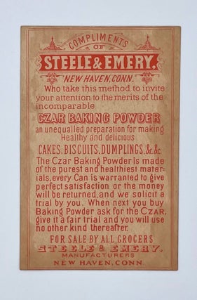 Use Czar Baking Powder; Compliments of Steele & Emery