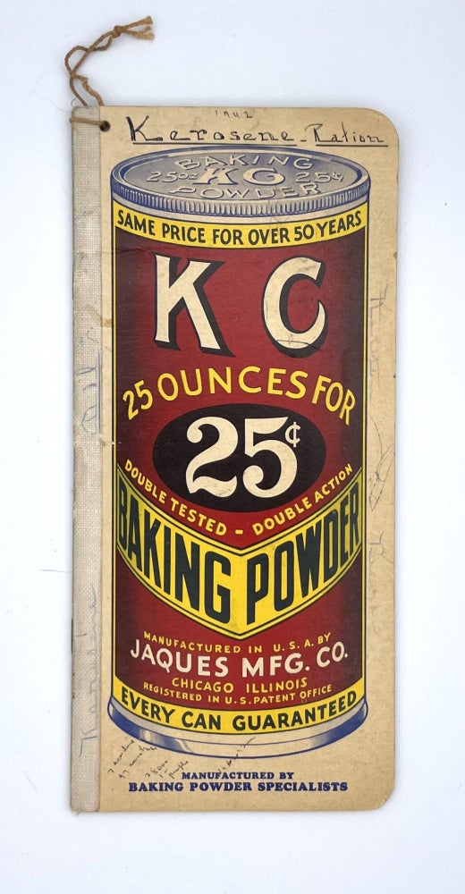 Item #3052 KC Baking Powder Grocer's Want Book. Jaques Manufacturing Co.
