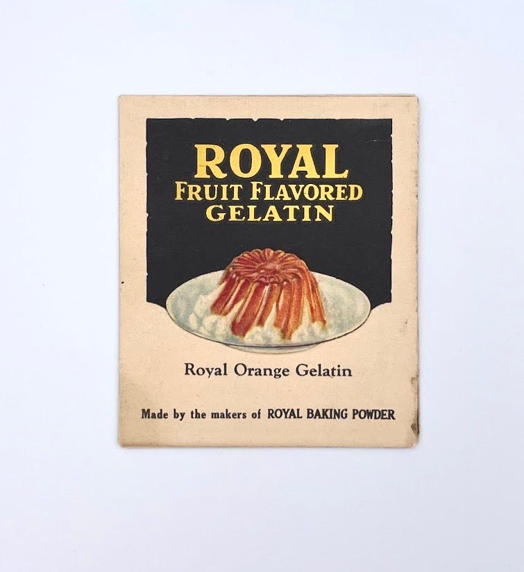 Item #3089 Royal Fruit Flavored Gelatin; Royal Orange Gelatin. Royal Baking Powder Company.