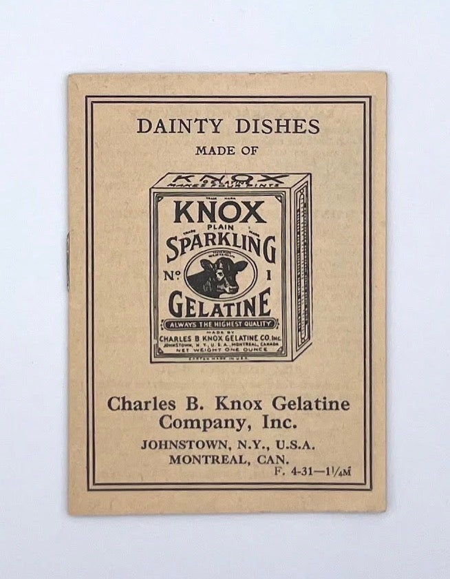 Item #3092 Dainty Dishes; made of Knox Plain Sparkling Gelatine