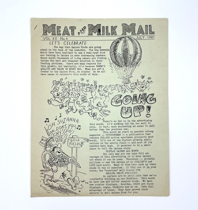 Item #3125 [AGRICULTURE] Meat and Milk Mail. Gaines Food.