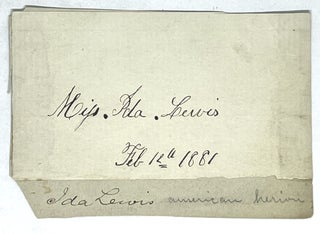 Item #3277 [AUTOGRAPH] The Clipped Autograph of Ida Lewis, Dated Feb 12th 1881. Ida Lewis