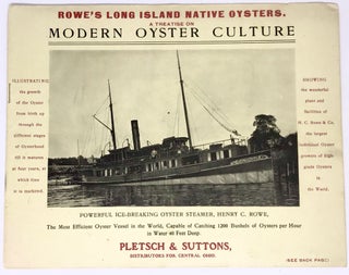 Item #3490 Rowe's Long Island Native Oyster. A Treatise on Modern Oyster Culture. Pletsch, Suttons