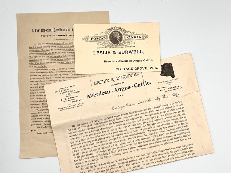 Item #3551 [CATTLE BREEDING] [SALE CATALOG] LESLIE & BURWELL; BREEDERS OF Aberdeen - Angus - Cattle. LESLIE, BURWELL.