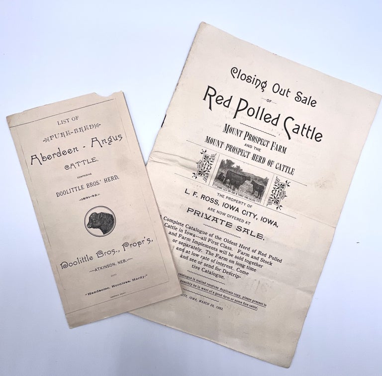 Item #3553 [CATTLE BREEDING] [TRADE CATALOGUE] Closing Out Sale of Red Polled Cattle; Mount Prospect Farm and the Mount Prospect Herd of Cattle. MOUNT PROSPECT FARM - L. F. ROSS.