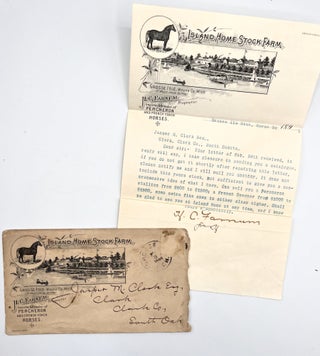 Item #3557 [HORSE BREEDING] Sale Letter to Jasper M. Clark; H. C. FARNUM Proprietor, Importer &...