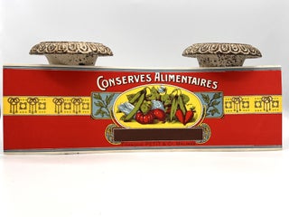 Item #3721 [ADVERTISING] [LABEL] French Art Deco Vegetable Label; CONSERVES ALIMENTAIRES