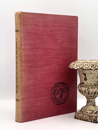 Item #3743 [WINE] A Check List of BOOKS AND PAMPHLETS ON Grapes and Wine; AND RELATED SUBJECTS,...