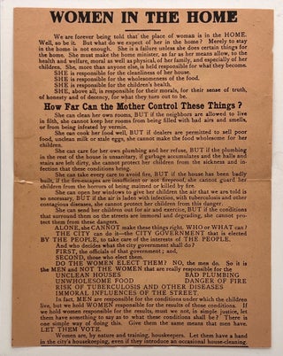 Item #3918 [SUFFRAGE] WOMEN IN THE HOME; How Far Can the Mother Control These Things? Boston...