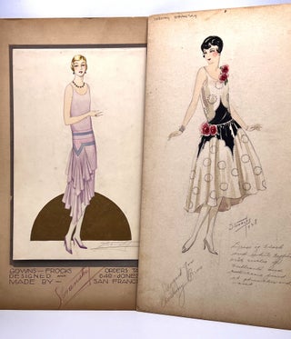 Item #3922 [WOMEN] [FASHION DESIGN] Six Hand Drawn Haute Couture Designs. Dorothy Stransky
