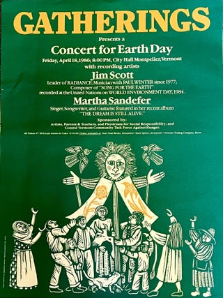 Item #3959 [POSTER] GATHERINGS Presents a Concert for Earth Day. Mary Azarian, Laughing Bear...
