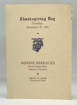 Item #4000 [THANKSGIVING] [MENU] [ARMED FORCES] Thanksgiving Day, Thursday - November 25, 1943;...