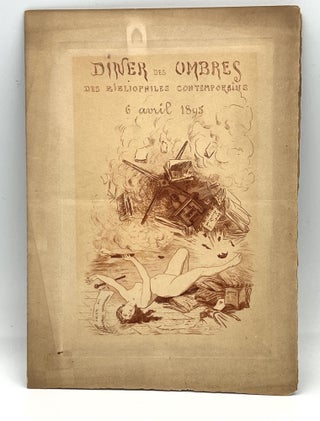 Item #4041 [MENU] DINER des UMBRES DES BIBLIOPHILES CONTEMPORAINS; 6 avril 1895. Paul Avril, Artist