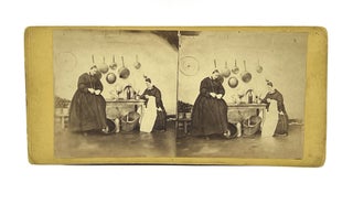 Item #4137 [PHOTOGRAPHY] Stereograph Kitchen Scene