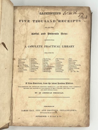 Mackenzie's FIVE THOUSAND RECEIPTS in all the Useful and Domestic Arts:; Constituting A COMPLETE PRACTICAL LIBRARY