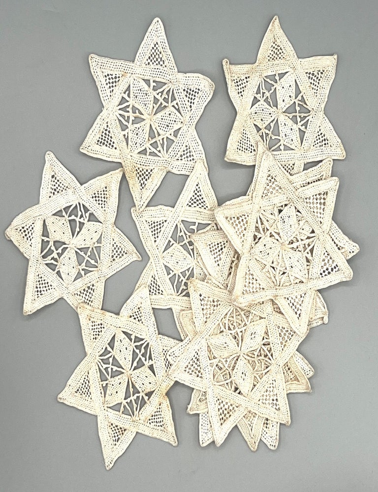 Item #5043 [TEXTILE] CROCHET WORK - Star of David Coasters