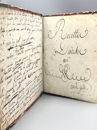FRENCH] [CULINARY MANUSCRIPT] [REMEDIES] Recettes Diverses; French Handwritten "Various...