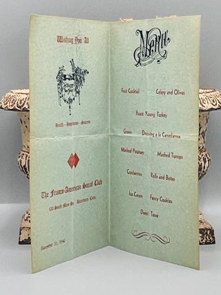 MENU] New Years Franco-American Social Club Menu; Wishing You All Health-Happiness-Sucess