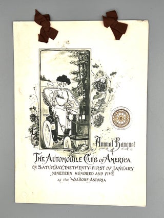EPHEMERA] [MENU] Annual Banquet of The Automobile Club of America; on Saturday, The Twenty-First...