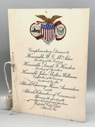 MENU] Complimentary Dinner; February the fourteenth, nineteen hundred and fourteen, Capital City...